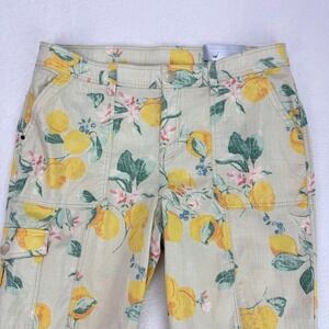 Chicos‎ 2P NWT Lemon Print Pants Petite 12P Casual Straight Leg Crop Cuffed Cute